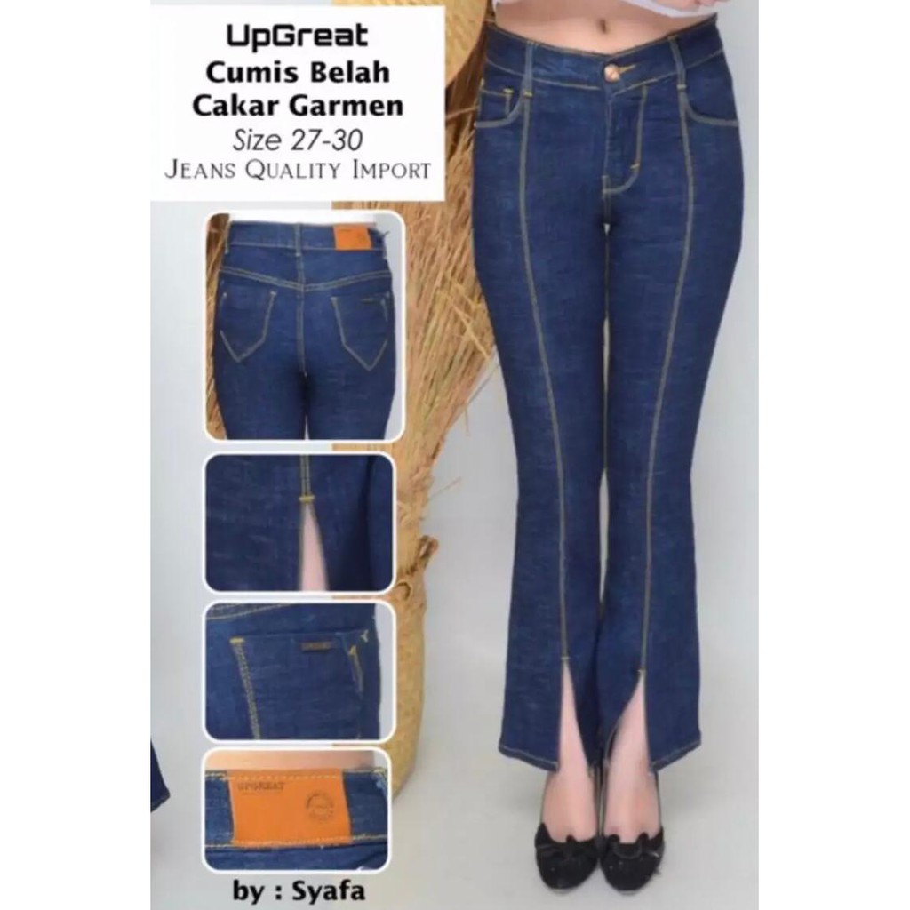 Celana Panjang Jeans Wanita Cutbray Belah UpGreat 27-30 31-34 Bisa Bayar Ditempat(COD)