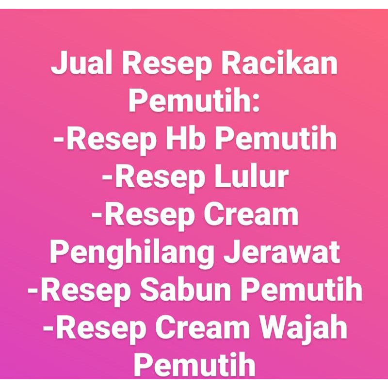 Resep Racikan Pemutih