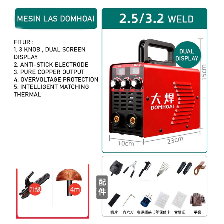 Mesin Las Mini Portable Domhoai 250A Welding Machine