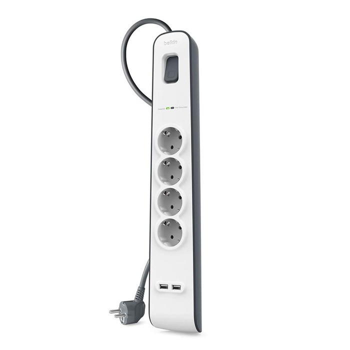 Belkin Surge Protector 4 Outlet With 2M Cord With 2 USB Ports (2.4A)