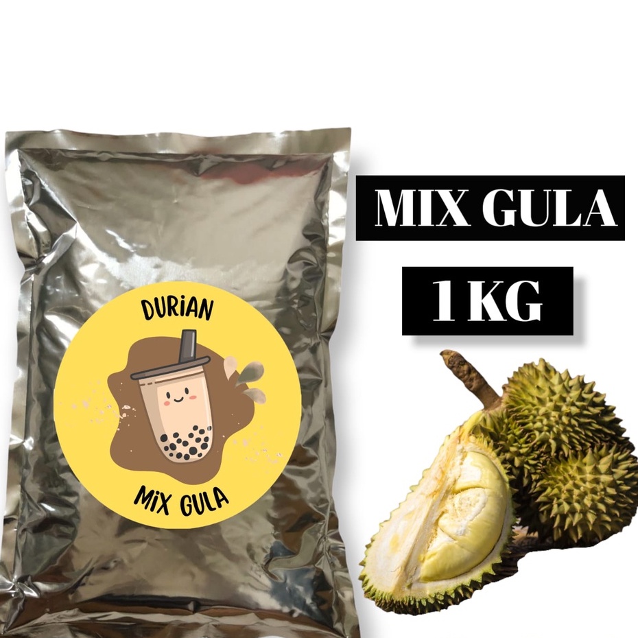 

BUBUK MINUMAN BOBA / SERBUK MINUMAN / POWDER DRINK RASA DURIAN / DUREN 1KG MIX GULA