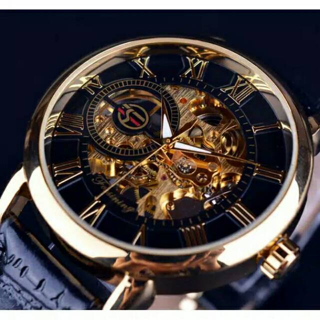 Forsining jam tangan mekanik white silver