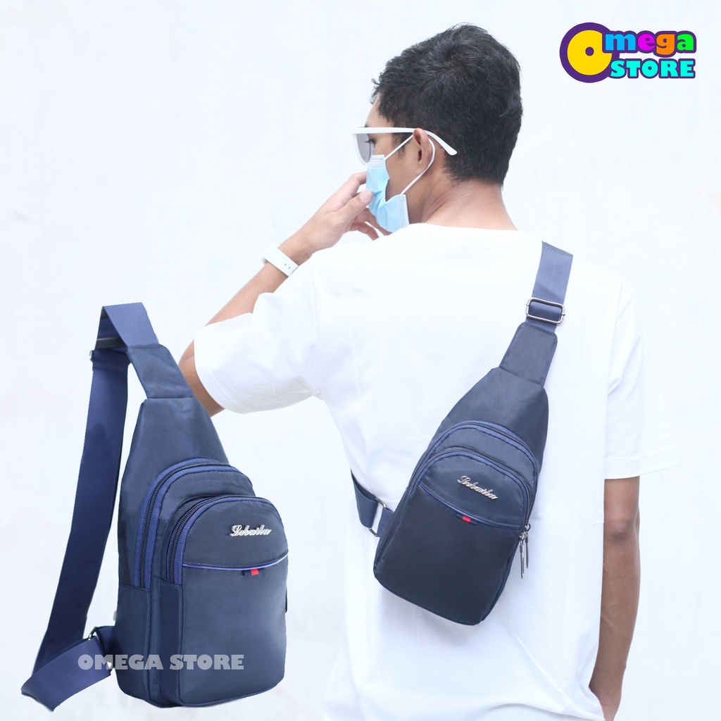 Tas Slempang Pria Sling Bag Tas Selempang Cowok Weistbag Pria Waterproof Tas Anti air - 136