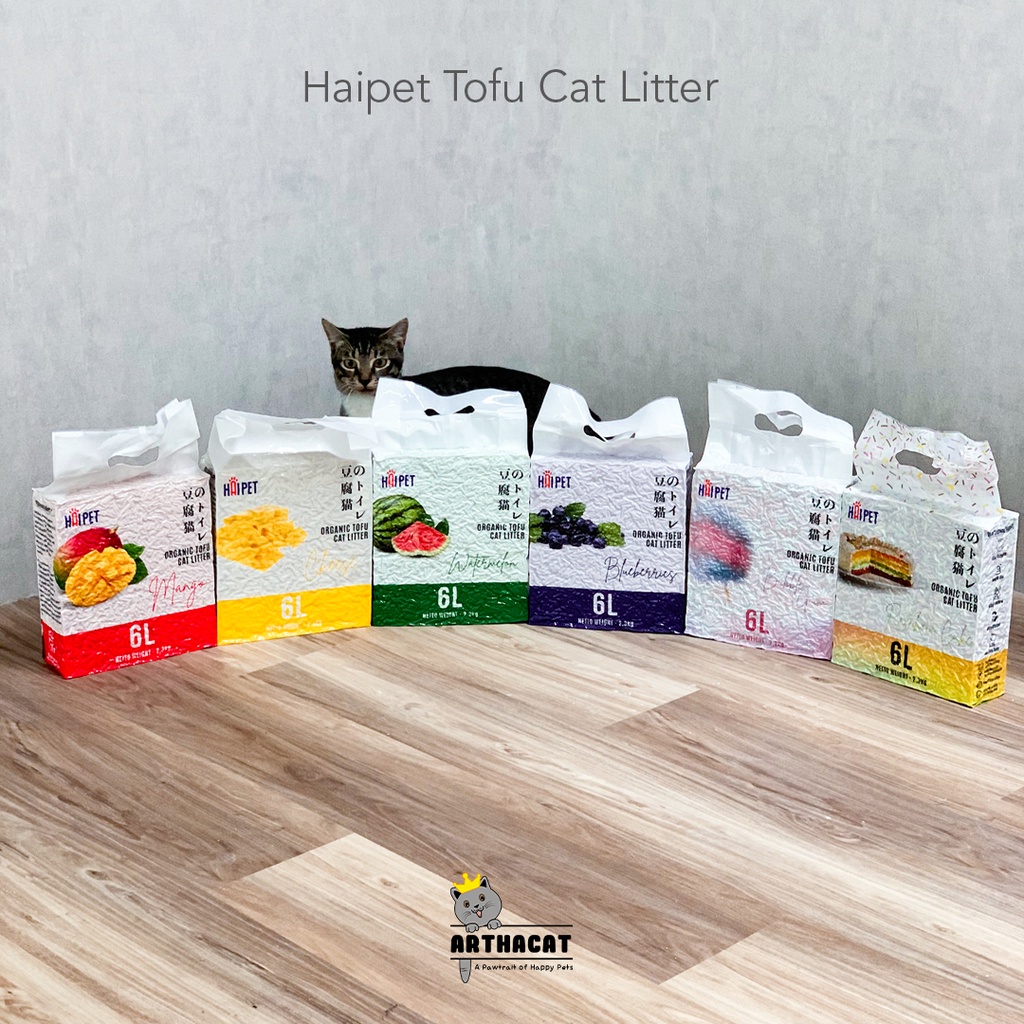HAIPET Pasir Kucing Tofu - Pasir Gumpal Soya - Tofu Clumping Cat Litter 6Litter