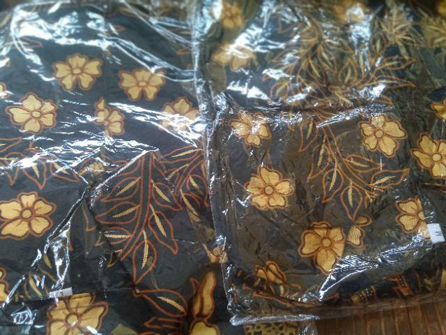 Asifa Batik Hrb026 Kenongo Kemeja Tosca Pendek Pekalongan Padi M L Xl Sogan Tulis Halus Kemeja Batik