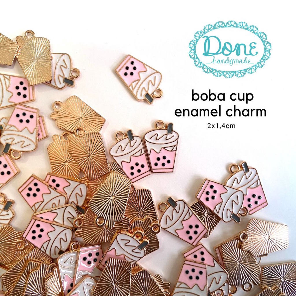 Boba enamel charm boba aksesoris blganyungan kunci pernak pernik