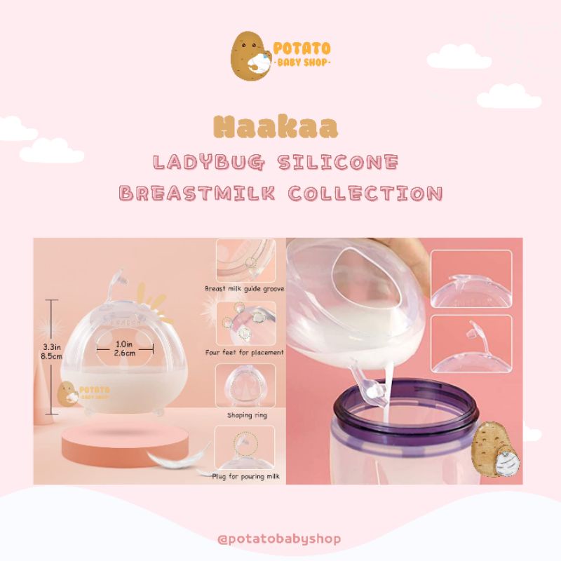Haakaa Ladybug Silicone Breast Milk Collector 40ml 2pcs - Penampung Asi Breast Shell