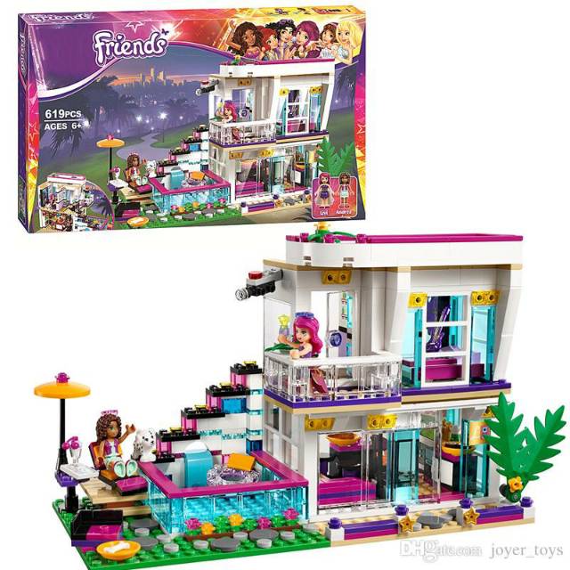Lego Princess Friends Rumah Hotel Villa Kolam Renang Girl Club 10498 Livi's Pop Star House