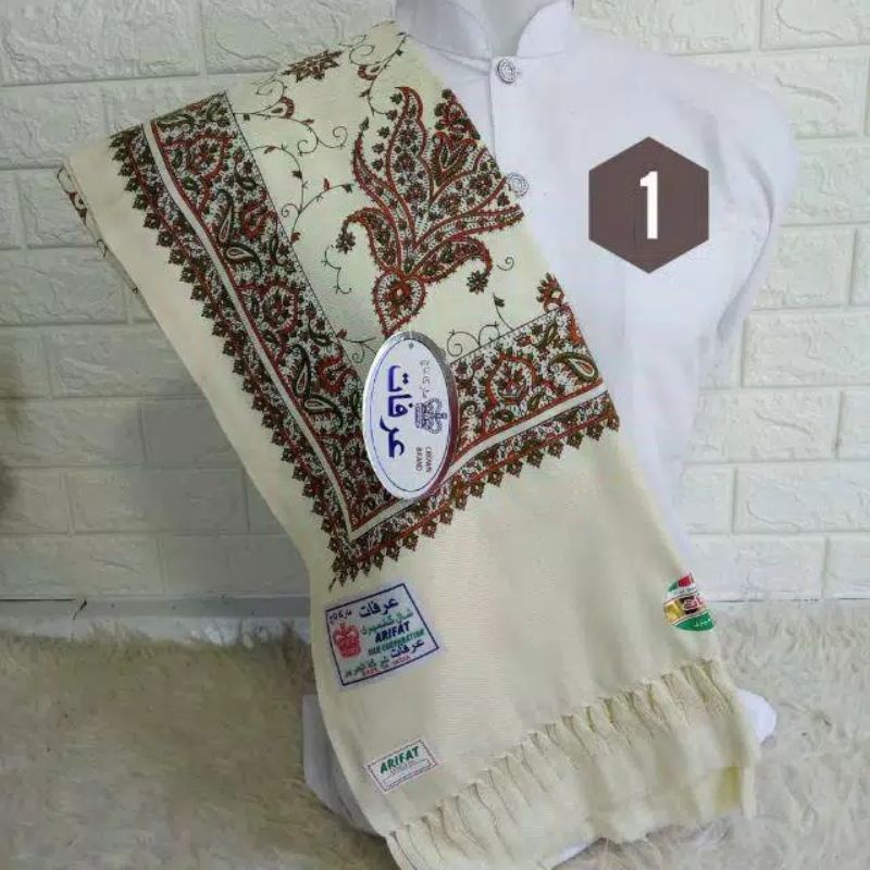 surban kasmir print putih sorban kashmir syal kasmiri printing kashmiri no wadimor arafat atlas bhs
