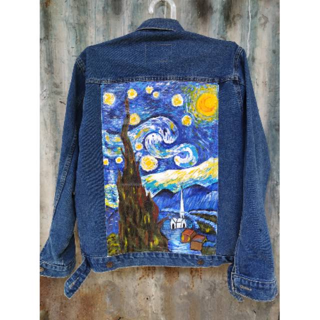 JAKET JEANS DENIM LUKIS CUSTOM