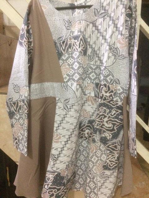 Tey-17 Batik Wanita Asj Sa Hrb026 Kenongo Kemeja Tosca Pendek