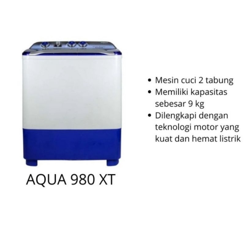 Mesin Cuci Aqua QW-980Xt 9kg Mesin Cuci 2Tabung 9kg Sanyo Aqua Turbo Spin