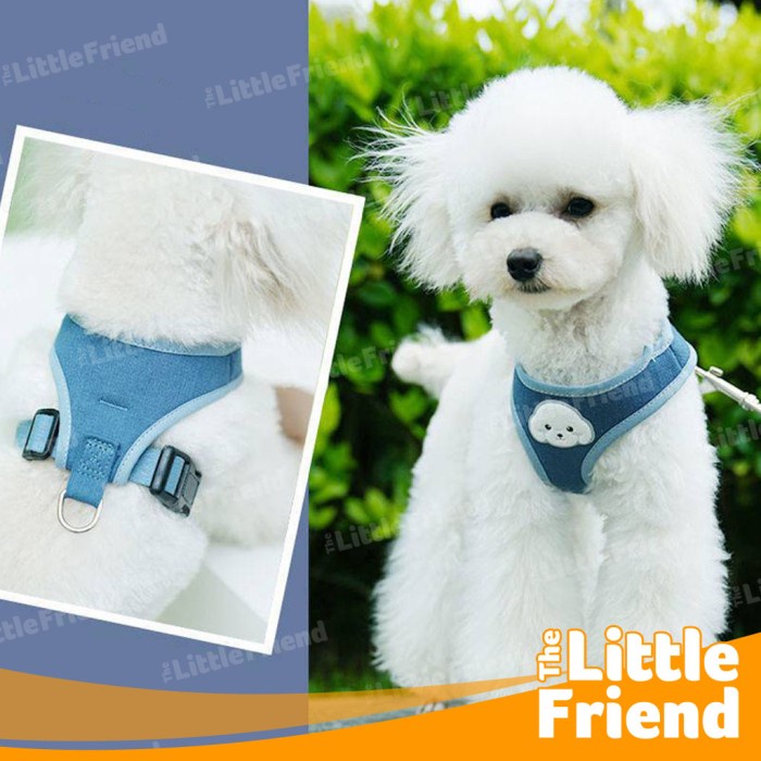 Dog Leash Harness Vest Tali Tuntun Chest Strap Anjing Poodle Bichon