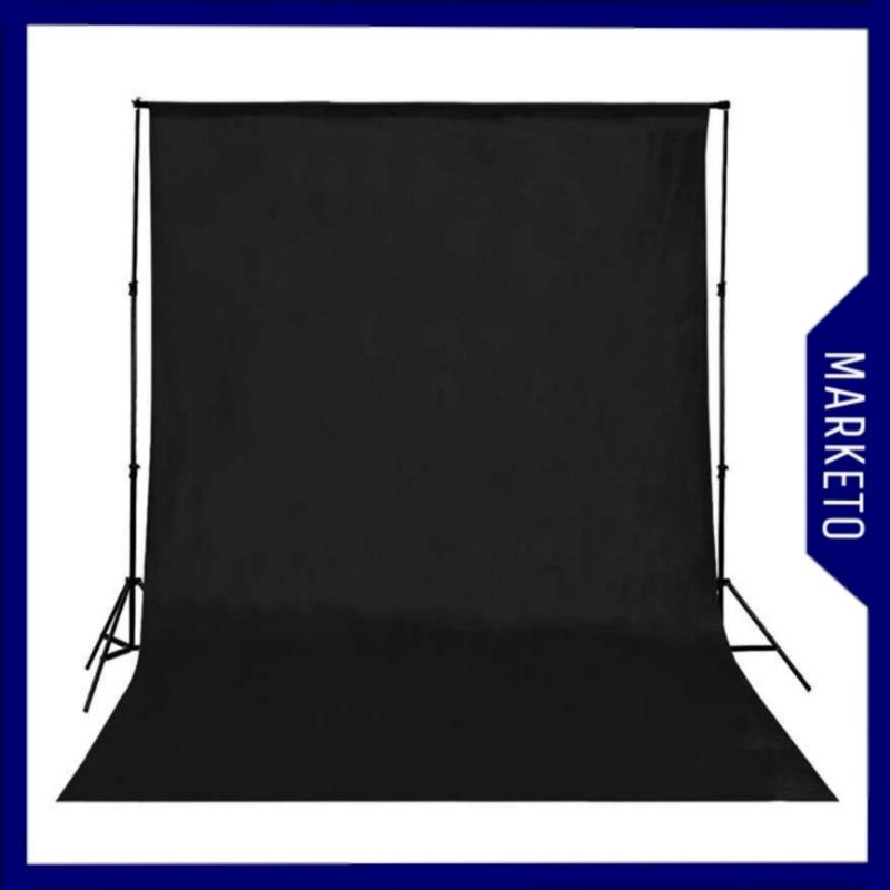 Kain Backdrop Warna Hitam Studio Foto Ukuran 280 x 280 cm / Perlengkapan Studio Foto