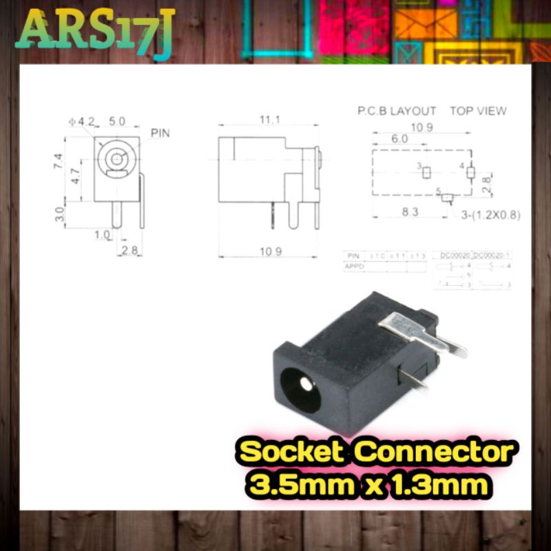 Socket Connector 3.5mm Power Jack DC-002