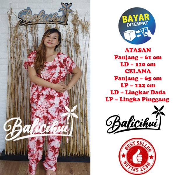 Balicihui Setelan Panjang Bali Piyama Tidur Bali FIT to XL