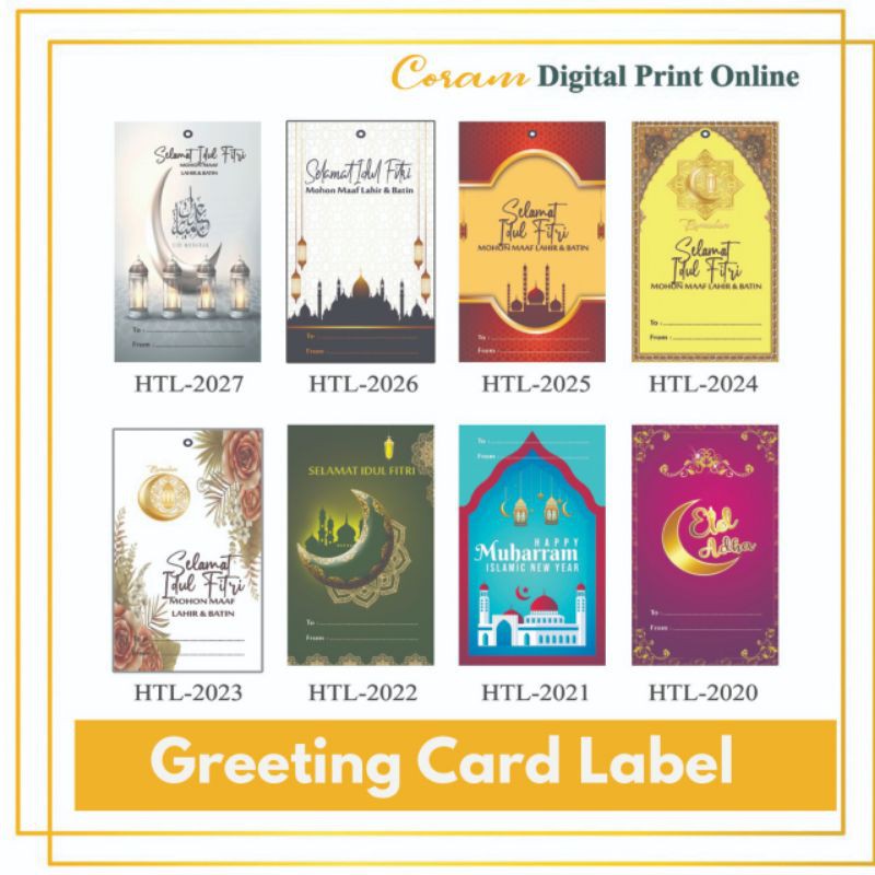 Jual Greeting Card Kartu Ucapan Hangtag Label Kartu Ucapan Custom Tema Lebaran Natal Imlek