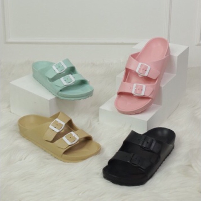 Sandal gesper ban 2 slip on merk DUA KAKI tinggi 3cm BP FINETIC Slippers