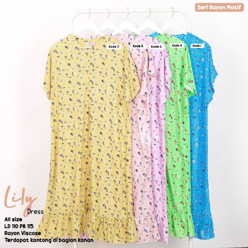 Lily Dress/Daster Violy/Daster Jelita/Homedress Cantik/Homedress Busui/Homedress Bumil