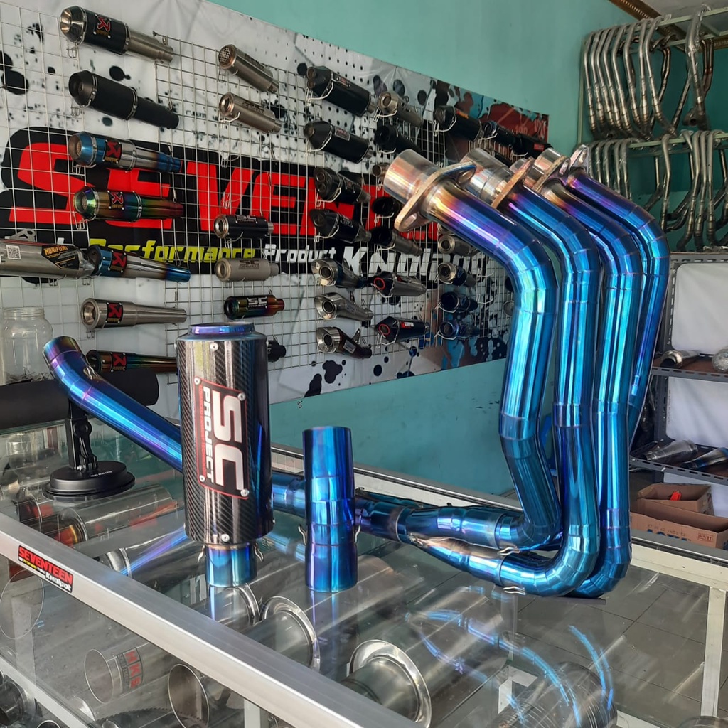 KNALPOT ZX PROJECT KARBON FULL SYSTEM UNTUK MOTOR ALL NEW KAWASAKI NINJA 250, NINJA 250 FI, NINJA 25