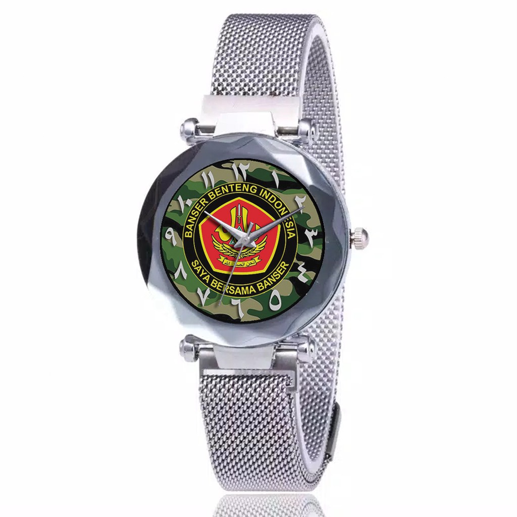 Jam Tangan Wanita Custom - BANSER MOTIF 4 Free Box &amp; Batre Cadangan