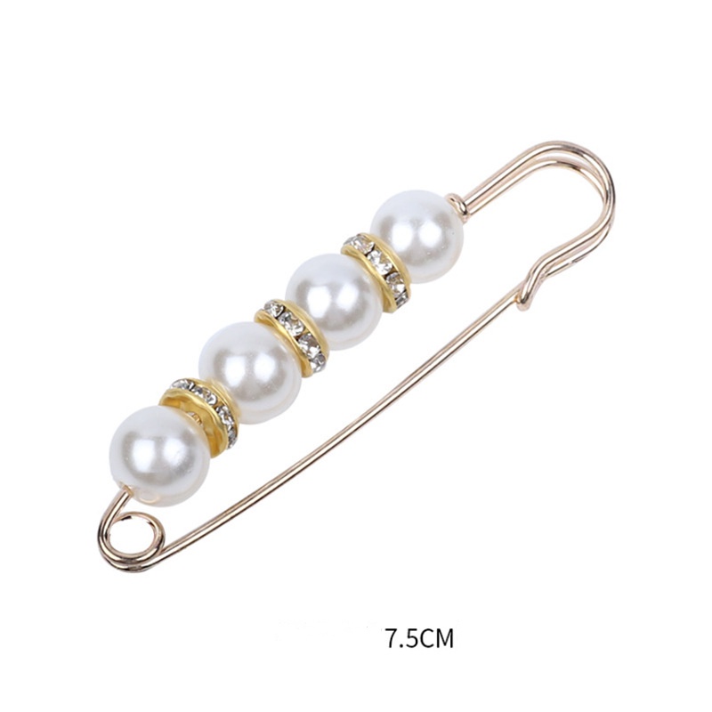 Bros Pin Pinggang Mutiara Berlian Imitasi Adjustable Bahan Metal Untuk Wanita