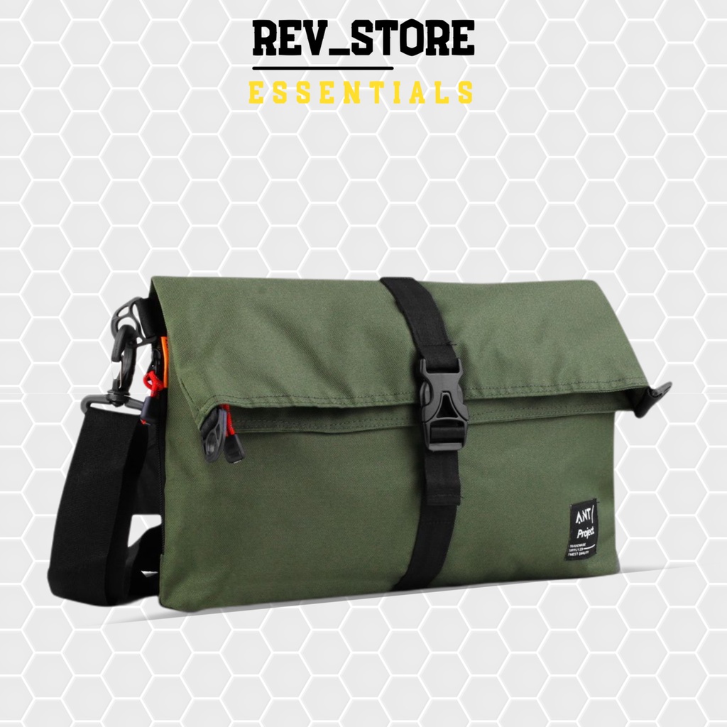 Rev Tas Selempang Pria Slot Laptop Premium Quality - Tas Waistbag Mesengger Pria - Tas Laptop Navy