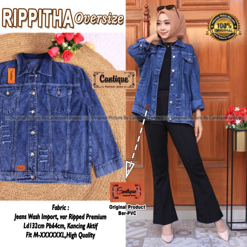 Rippitha oversize jaket jeans wanita by cantique