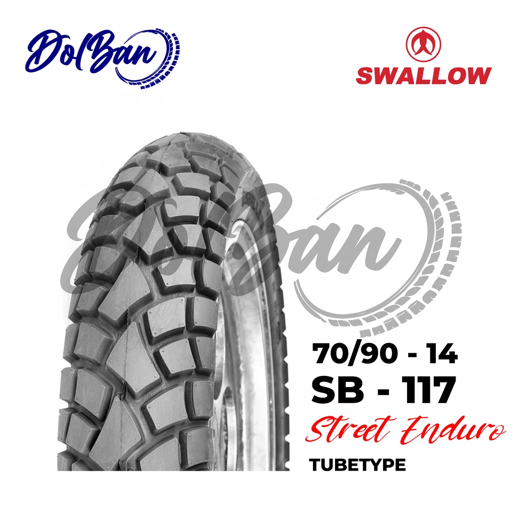 BAN LUAR MOTOR SWALLOW 70/90-14 RING 14 SB-117 STREET ENDURO TUBETYPE