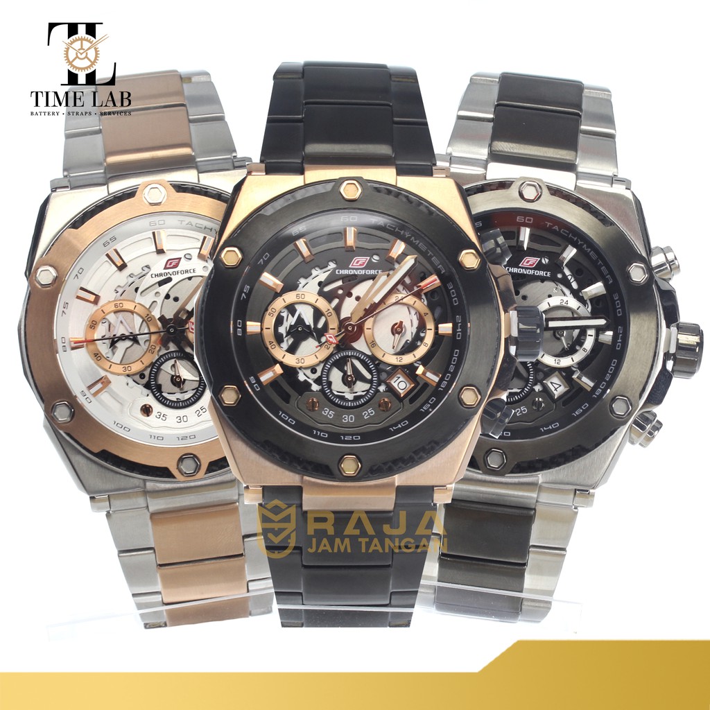 JAM TANGAN CHRONOFORCE CF5297 / CF 5297 PRIA ORIGINAL STAINLESS STELL