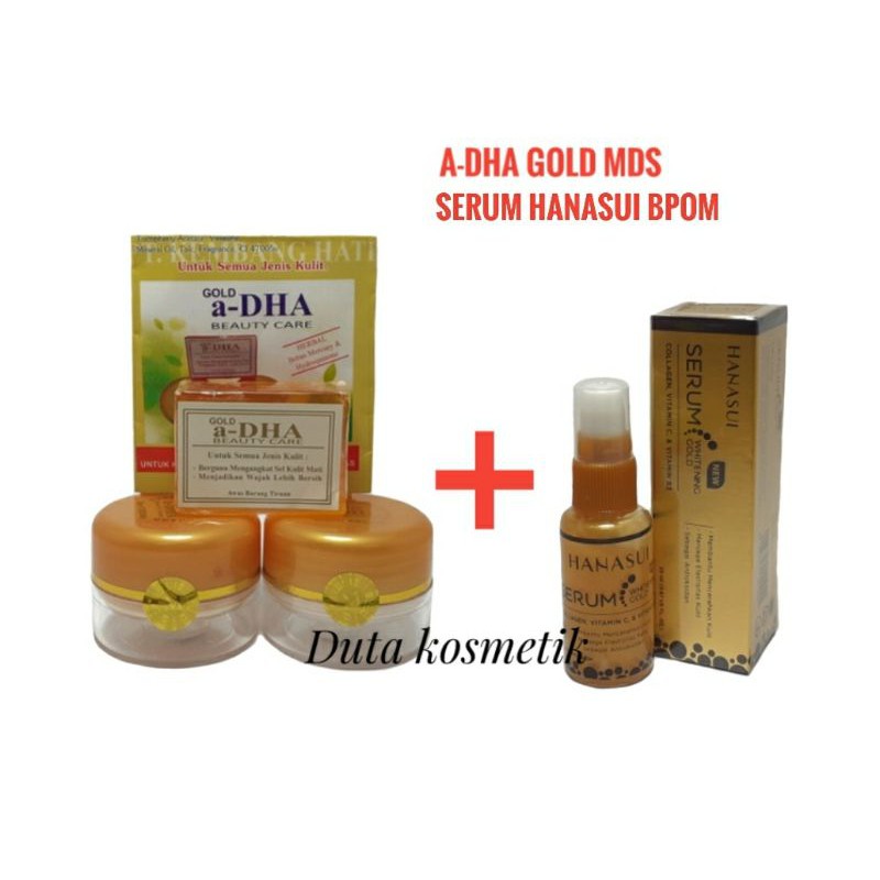 PAKET ADHA GOLD MDS ORI + SERUM HANASUI GOLD BPOM