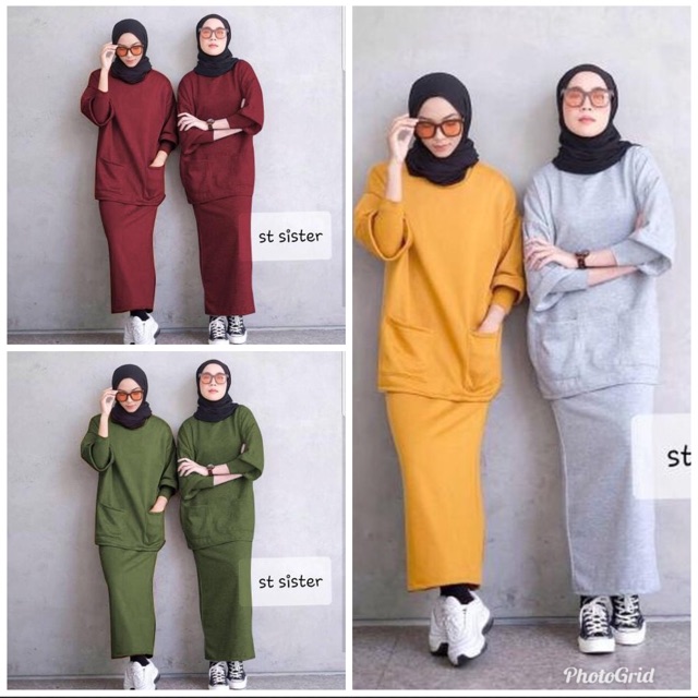 Restock JC- St Sister  / Stelan wanita muslimah / Set wanita hijab kekinianl