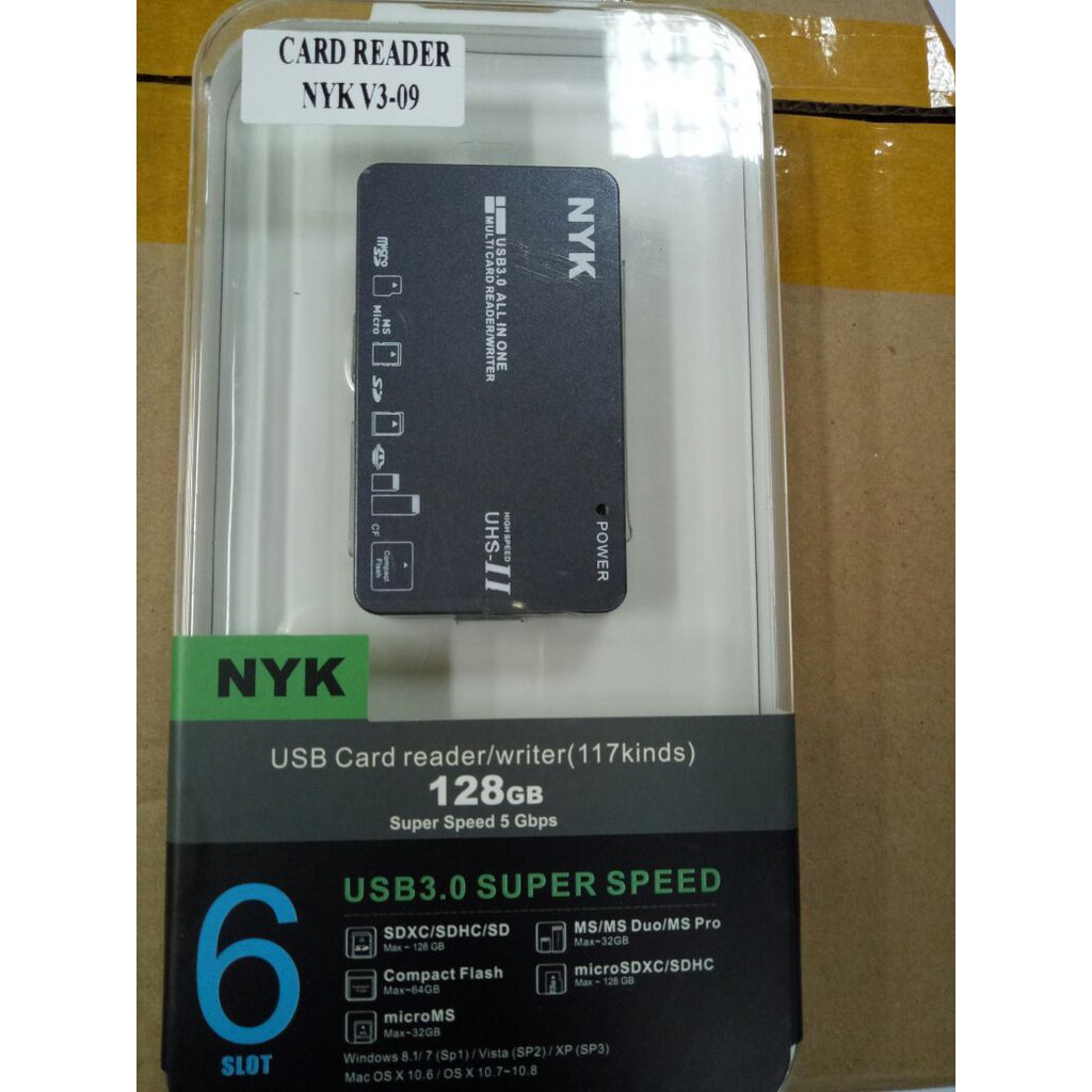 NYK Card Reader 6 SLOT USB 3.0 V3-09 Super Speed