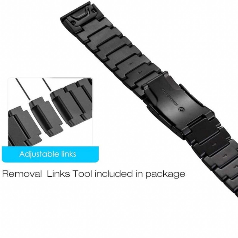 Strap Garmin Fenix 7 47mm - Tali Jam Quick Fit 22mm Stainless Steel Metal