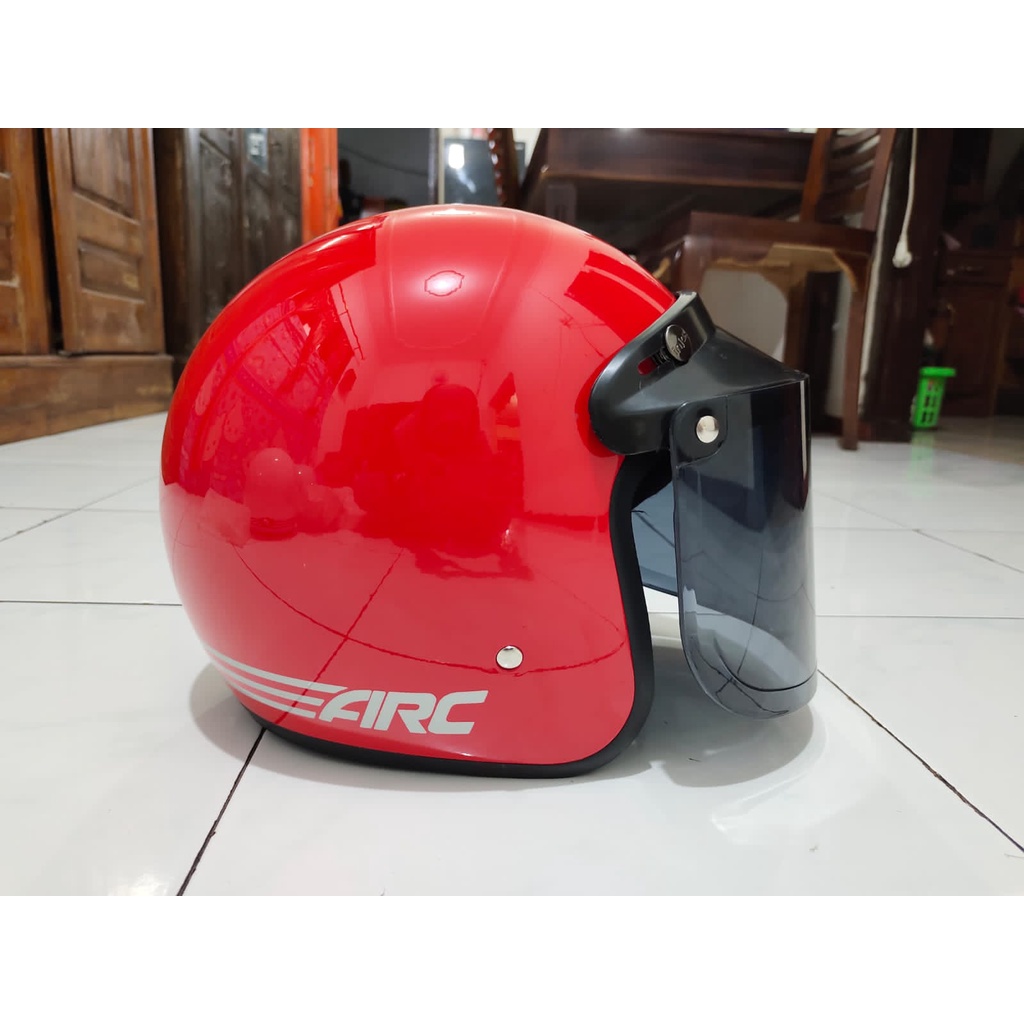 BISA (COD BAYAR DITEMPAT) HELM BOGO DEWASA ARC + KACA DATAR INJAK - PACKING FREE BOX+BUBBLE WARP