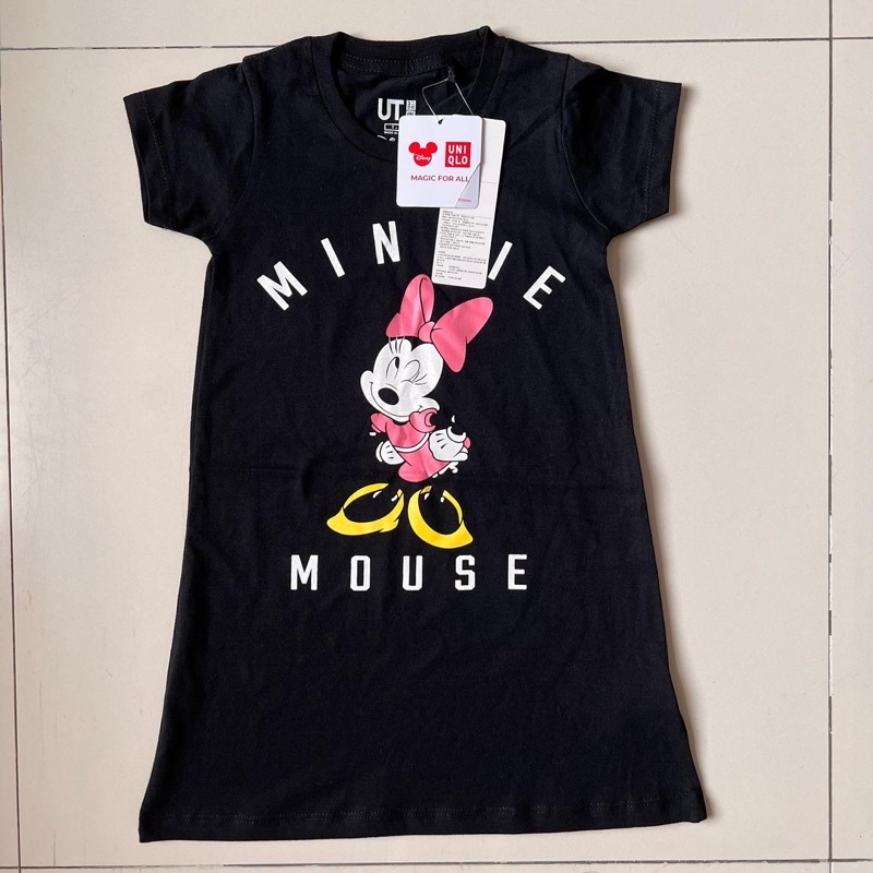 Dress Santai Anak Perempuan Disney Uniqlo Minnie Black