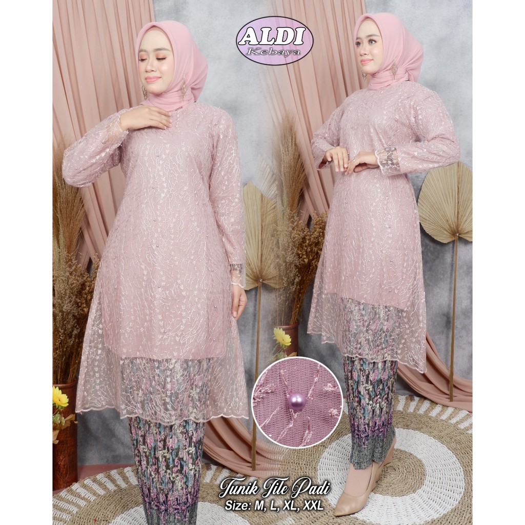 PROMO SET TUNIK TULE MUTIARA BORDIR / SET TUNIK PESTA