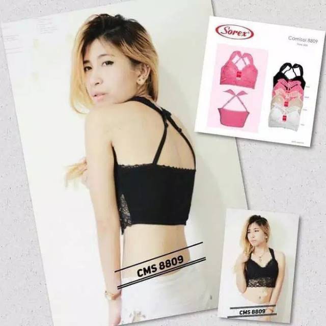 Bra BH Camisol Renda Crop Top Sexy Sorex 8809