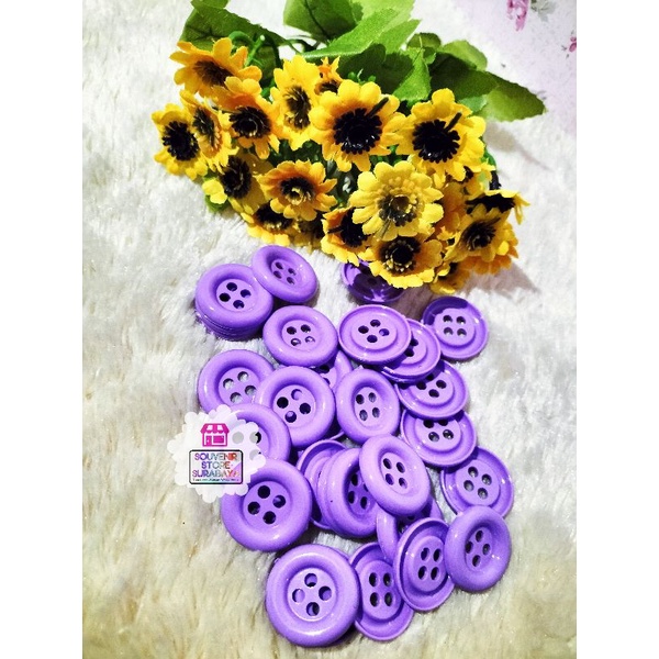 Kancing Polaris Plastik 2 cm Rp|| Kancing 4 Lubang || Kancing Konektor || Kancing Souvenir Warna || Kancing Plastik