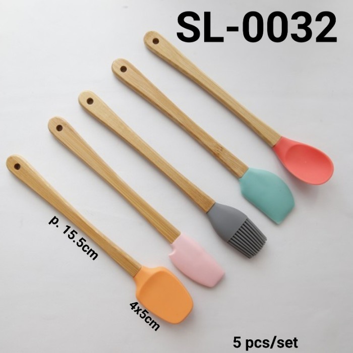 

SL-0032 SENDOK SCRAPPER SPATULA SOLET KUAS SILIKON SET MINI PROMO TERBARU