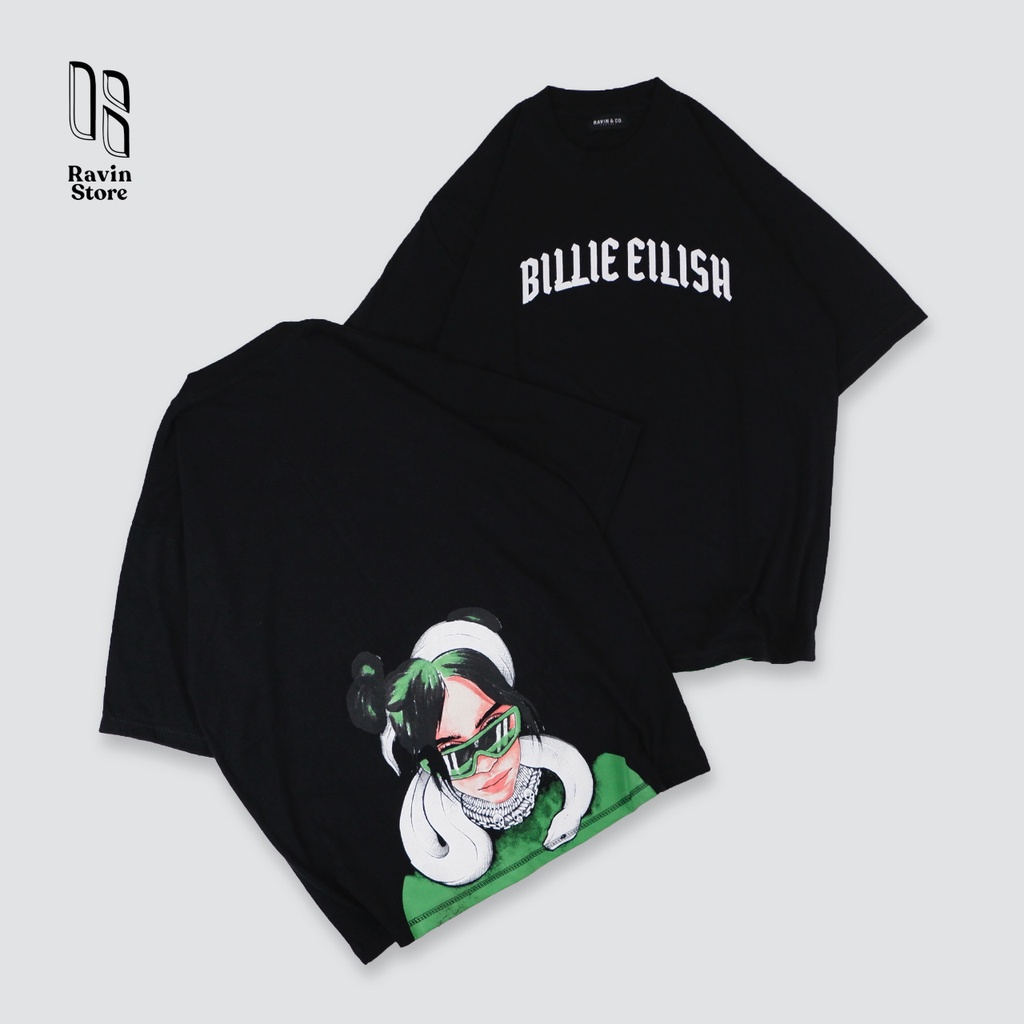 T-shirt Oversize MOTIF BILLIE EILISH SNACK/ DISTRO/ pria dan wanita