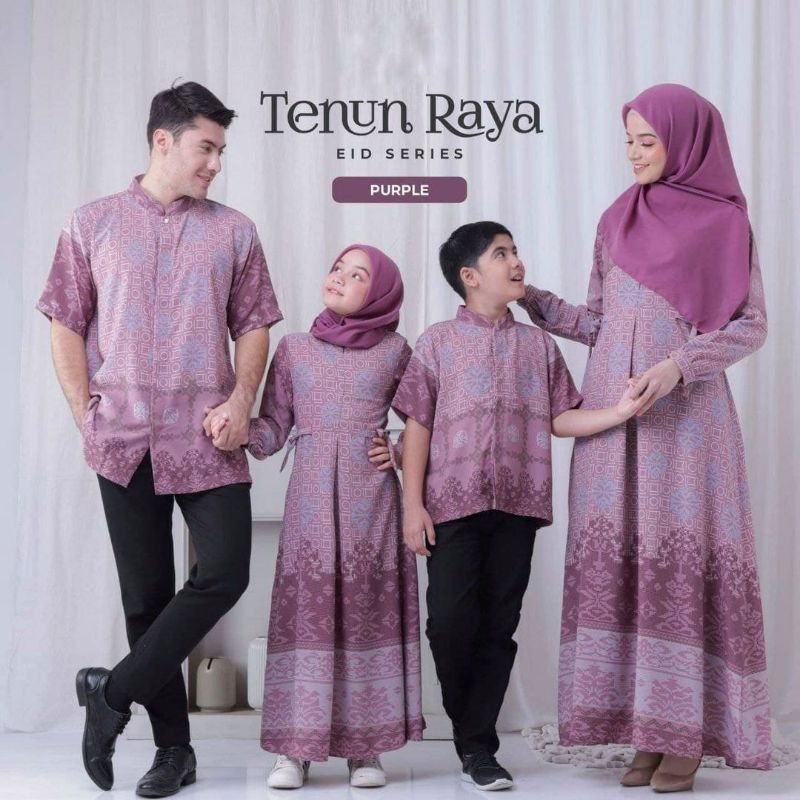 Maxmara Luxury Couple keluarga Sarimbit Keluarga Ibu Anak Baju Lebaran Gamis Baju Koko Tenun Raya Fa