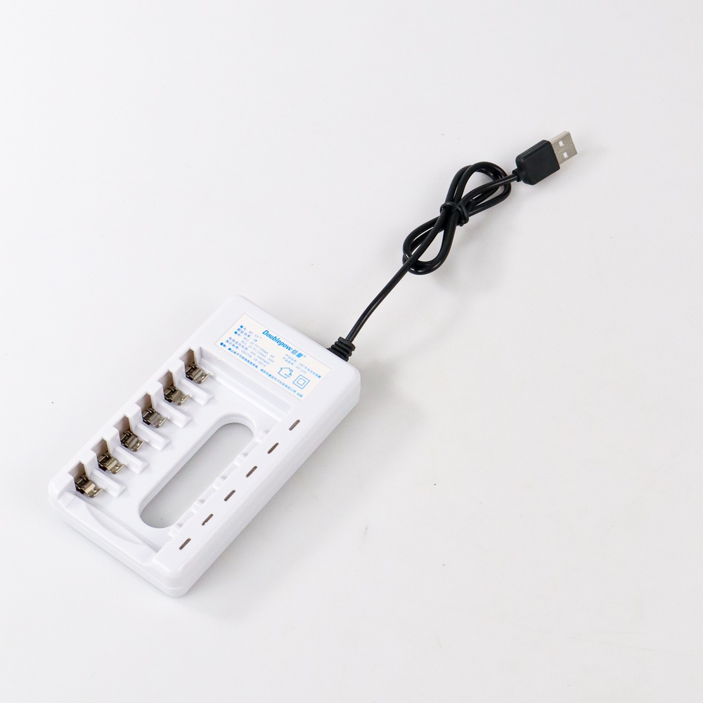 Charger Baterai AA AAA 6 slot- Cas Casan Batrei AA AAA Ni-MH Ni-CD Original Doublepow