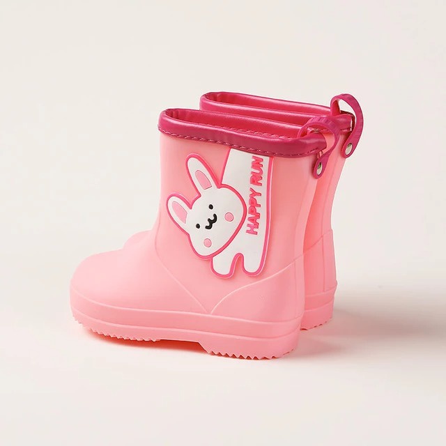 SEPATU BOOTS ANAK PEREMPUAN SAFETY SHOES BOOT ANTI AIR HUJAN MOTIF KUCING BAHAN KARET IMPORT A42