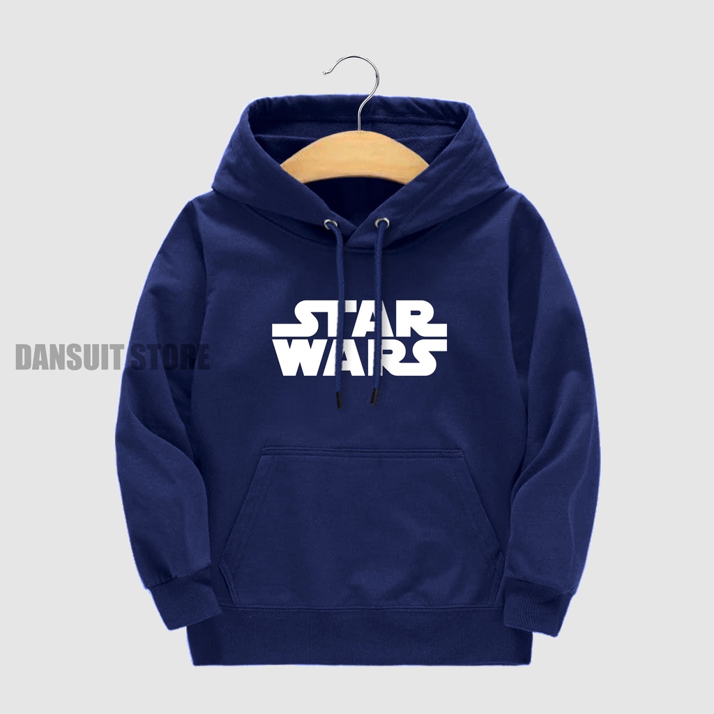 Sweater Hoodie Anak Laki-laki Perempuan Usia 4-13 Tahun Hoodie Motif STAR WARS Anak Terbaru Bahan Tebal Preimum