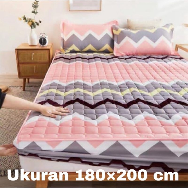 Sprei Waterproof ( Plus Sarung Bantal 2pcs ) Sprei protektor Sprei anti bocor ukuran 160x200 &amp; 180x200cm