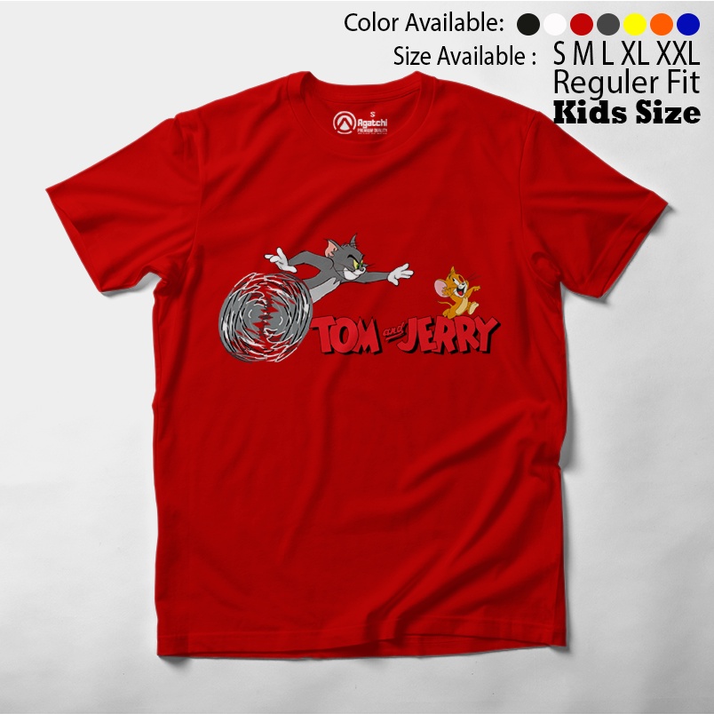 Tom &amp; Jerry - Kucing Dan Tikus , Baju Anak / Kaos Atasan Anak Laki Laki / Kaos Distro Anak / Kids T Shirt