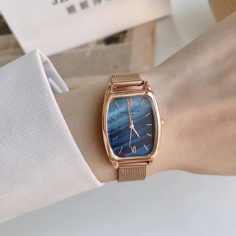 Jam Tangan Wanita Strap Rantai Pasir Analog Quartz Korean Import