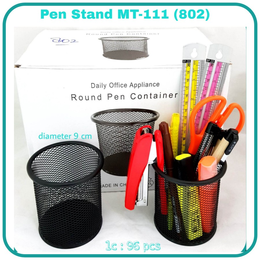 Tempat Pensil pulpen Pen jaring besi Pen Pencil stand bulat