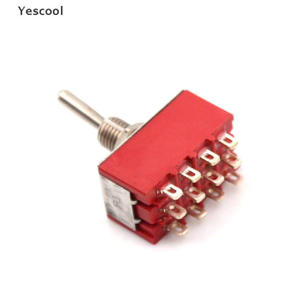 Yescool MTS-402 6A / 125VAC 2A / 250VAC 12 Pin 4PDT ON / 2 Posisi Toggle Switch Mini